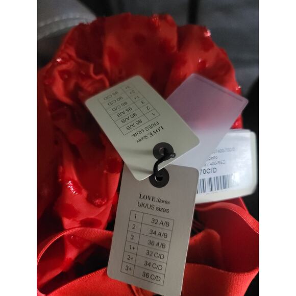 Reggipetto Love Stories Red Bralette by Anthropologie - New Size 32 C/D - Picture 4 of 4